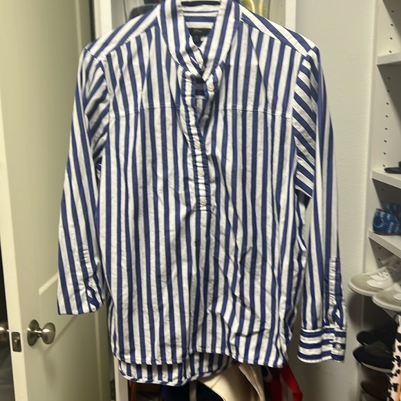 J. Crew Tops - J crew beautiful blue and white striped tunic size 10